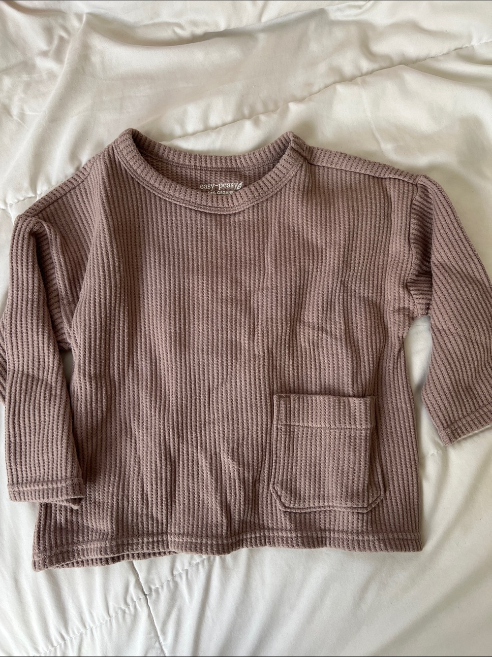 Easy Peasy 2T toddler Long Sleeve Ribbed Tee in Mauve